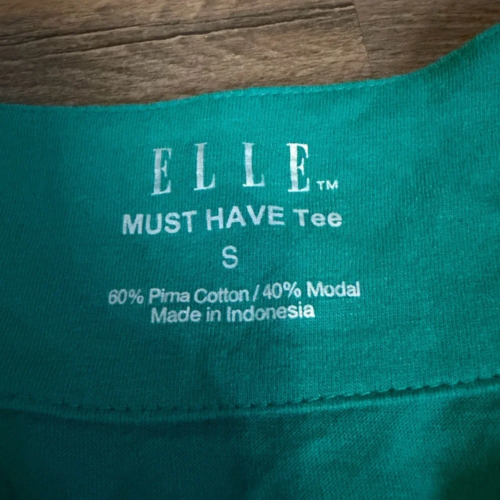 ELLE Teal Ruffled Sleeve Scoop Neck Blouse - Picture 3 of 6